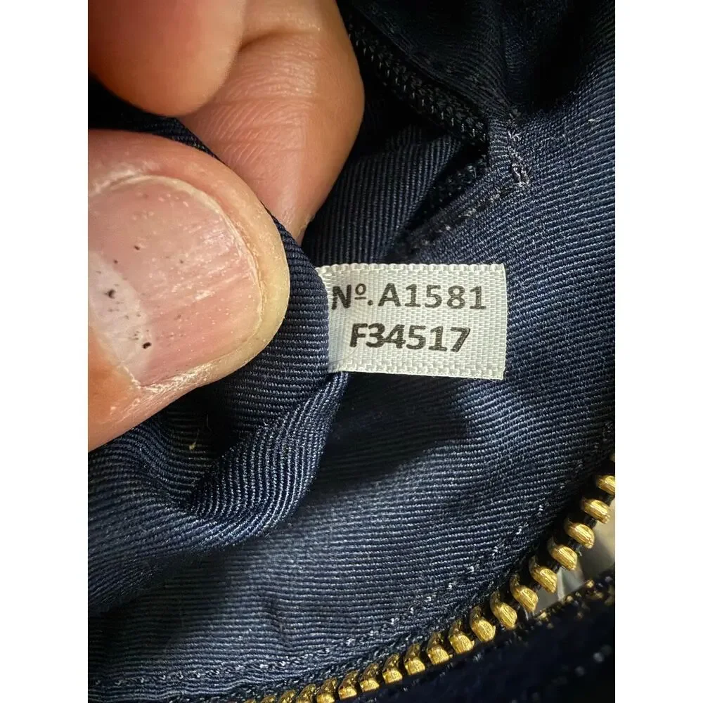 Coach Mini Cora Domed Satchel Midnight Navy Chalk Leather Crossbody F34517⁠